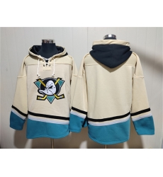 Men Anaheim Ducks Blank Cream Ageless Must Have Lace Up Pullover Hoodie Men Anaheim Ducks Blank Cream Ageless Must Have Lace Up Pullover Hoodie