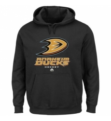 Men NHL Majestic Anaheim Ducks Critical Victory VIII Pullover Hoodie Black