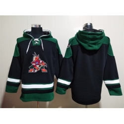 Men's Arizona Coyotes Blank Black Green Ageless Must-Have Lace-Up Pullover Hoodie