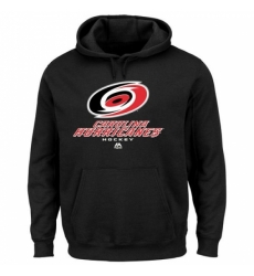 NHL Mens Carolina Hurricanes Majestic Critical Victory VIII Fleece Hoodie Black