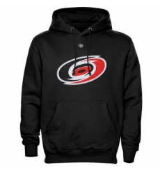 NHL Mens Carolina Hurricanes Old Time Hockey Big Logo with Crest Pullover Hoodie Black