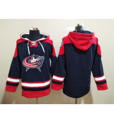 Men's Columbus Blue Jackets Blank Navy Ageless Must-Have Lace-Up Pullover Hoodie