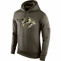 NHL Mens Nashville Predators Nike Olive Salute To Service KO Performance Hoodie