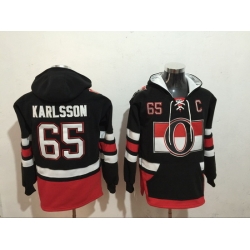 Men Ottawa Senators 65 Erik Karlsson Stitched Hoodie