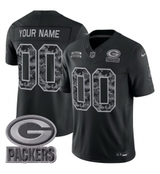 Men Green Bay Packers Active Player Custom Black F U S E  2026 Salute to Service Limited Stitched Football Jersey