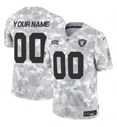 Men Las Vegas Raiders Active Player Custom 2024 F U S E Arctic Camo Salute To Service Limited Stitched Football Jersey