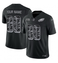 Men Philadelphia Eagles Active Player Custom Black F U S E  2026 Salute to Service Limited Stitched Football Jersey