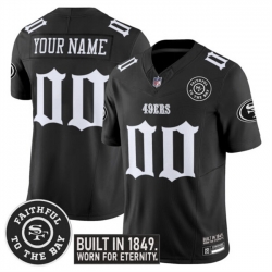 Men San Francisco 49ers Active Player Custom Black F U S E   Fog City Gothic Edition  Vapor Limited Stitched Football Jersey
