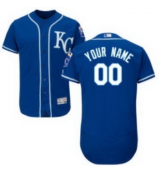 Men Women Youth All Size Kansas City Royals Majestic Road Flex Base Custom Jersey Dark Blue