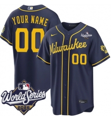 Men Milwaukee Brewers ACTIVE PLAYER Custom Navy 2026 World Series Cool Base Stitched Baseball Jersey Men Milwaukee Brewers ACTIVE PLAYER Custom Navy 2026 World Series Cool Base Stitched Baseball Jersey