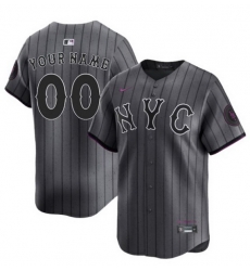 Men Women Youth New York Mets Customized Graphite City Connect Limited Stitched Baseball Jersey Men Women Youth New York Mets Customized Graphite City Connect Limited Stitched Baseball Jersey