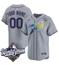Men Tampa Bay Rays Active Player Custom Grey 2026 World Series Limited Stitched Baseball Jersey