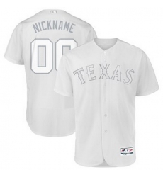 Men Women Youth Toddler All Size Texas Rangers Majestic 2019 Players Weekend Flex Base Authentic Roster Custom White Jersey