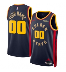 Men Golden State Warriors Active Player Custom Navy 2024 25 City Edition Stitched Basketball Jersey