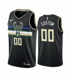 Men Women Youth Toddler All Size Milwaukee Bucks Custom Black 2019 20 Statement Edition NBA Jersey