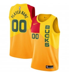 Men Women Youth Toddler Milwaukee Bucks Yellow Custom Nike NBA Stitched Jersey