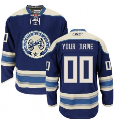 Men Women Youth Toddler Navy Blue Jersey - Customized Reebok Columbus Blue Jackets Third  II