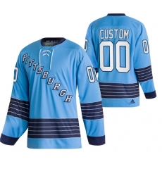 Men Pittsburgh Penguins Custom 2022 Blue Classics Stitched jersey