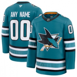 Men Women Youth San Jose Sharks Fanatics Home Premium Custom Jersey Teal