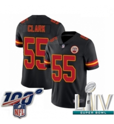 2020 Super Bowl LIV Men Kansas City Chiefs #55 Frank Clark Limited Black Rush Vapor Untouchable Football Jersey