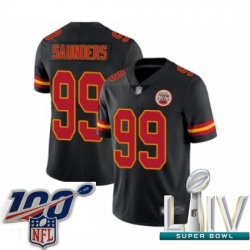 2020 Super Bowl LIV Men Kansas City Chiefs #99 Khalen Saunders Limited Black Rush Vapor Untouchable Football Jersey