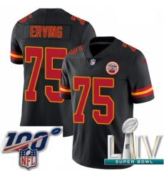 2020 Super Bowl LIV Men Nike Kansas City Chiefs #75 Cameron Erving Limited Black Rush Vapor Untouchable NFL Jersey