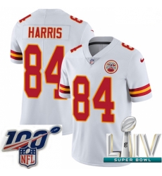 2020 Super Bowl LIV Men Nike Kansas City Chiefs #84 Demetrius Harris White Vapor Untouchable Limited Player NFL Jersey