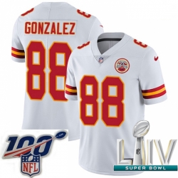 2020 Super Bowl LIV Men Nike Kansas City Chiefs #88 Tony Gonzalez White Vapor Untouchable Limited Player NFL Jersey