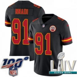 2020 Super Bowl LIV Men Nike Kansas City Chiefs #91 Derrick Nnadi Limited Black Rush Vapor Untouchable NFL Jersey