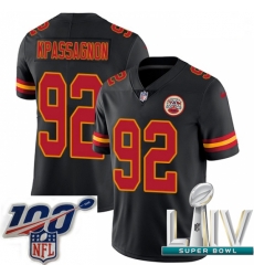 2020 Super Bowl LIV Men Nike Kansas City Chiefs #92 Tanoh Kpassagnon Limited Black Rush Vapor Untouchable NFL Jersey