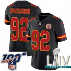 2020 Super Bowl LIV Men Nike Kansas City Chiefs #92 Tanoh Kpassagnon Limited Black Rush Vapor Untouchable NFL Jersey