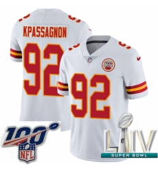 2020 Super Bowl LIV Youth Nike Kansas City Chiefs #92 Tanoh Kpassagnon White Vapor Untouchable Limited Player NFL Jersey