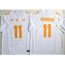 Men Tennessee Volunteers  11 Faizon Brandon White F U S E  Stitched Jersey
