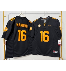 Men Tennessee Volunteers 16 Peyton Manning Black F U S E Stitched Jersey