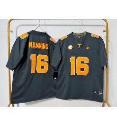 Men Tennessee Volunteers 16 Peyton Manning Black Grey F U S E Stitched Jersey