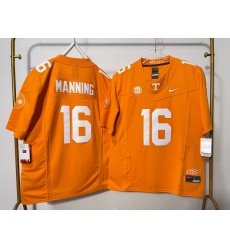 Men Tennessee Volunteers 16 Peyton Manning Orange F U S E Stitched Jersey
