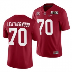 Alabama Crimson Tide Alex Leatherwood Crimson 2021 Rose Bowl Champions College Football Playoff College Football Playoff Jersey