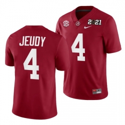 Alabama Crimson Tide Jerry Jeudy Crimson 2021 Rose Bowl Champions College Football Playoff College Football Playoff Jersey