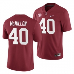 Alabama Crimson Tide Joshua McMillon Crimson 2019 Home Game Jersey NCAA Football