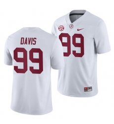 NCAA Football Alabama Crimson Tide Raekwon Davis White 2019 Away Game Jersey