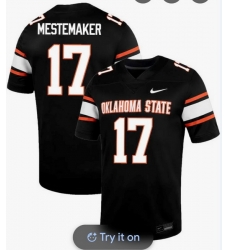 Men Oklahoma State Cowboys Drew Mestemaker #17 Black Stitched NCAA Jersey Men Oklahoma State Cowboys Drew Mestemaker #17 Black Stitched NCAA Jersey