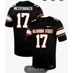 Men Oklahoma State Cowboys Drew Mestemaker #17 Black Stitched NCAA Jersey