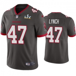 Men John Lynch Buccaneers Pewter Super Bowl Lv Vapor Limited Jersey