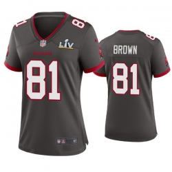 Women Antonio Brown Buccaneers Pewter Super Bowl Lv Game Jersey