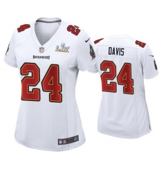 Women Carlton Davis Buccaneers White Super Bowl Lv Game Fashion Jersey