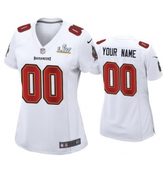 Women Custom Buccaneers White Super Bowl Lv Game Fashion Jersey