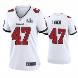 Women John Lynch Buccaneers White Super Bowl Lv Game Jersey