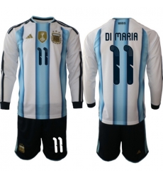 Argentina 2026 FIFA World Cup Soccer Jersey White LONG #11 DI MARIA Argentina 2026 FIFA World Cup Soccer Jersey White LONG #11 DI MARIA