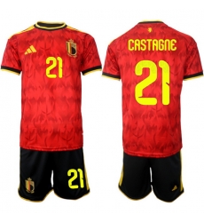 Belgium 2026 FIFA World Cup Soccer Jersey Red #21 CASTAGNE