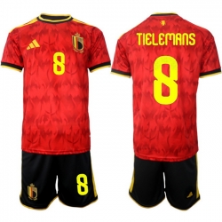 Belgium 2026 FIFA World Cup Soccer Jersey Red #8 TIELEMANS